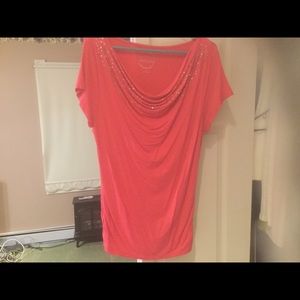 Inc Watemelon Top w rhinestones xl